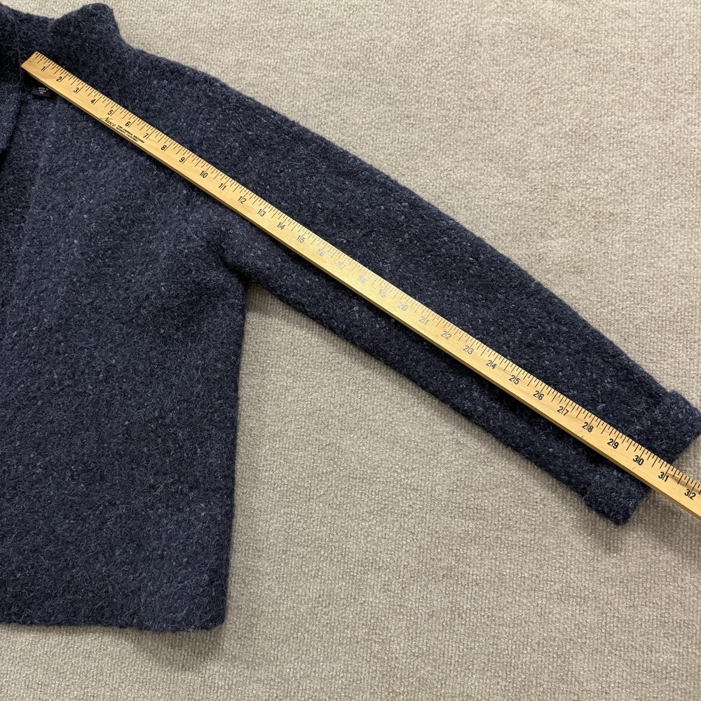 Eileen Fisher Alpaca Blue Black Open Front Cardigan Sweater Woman's Size M - Picture 5 of 8